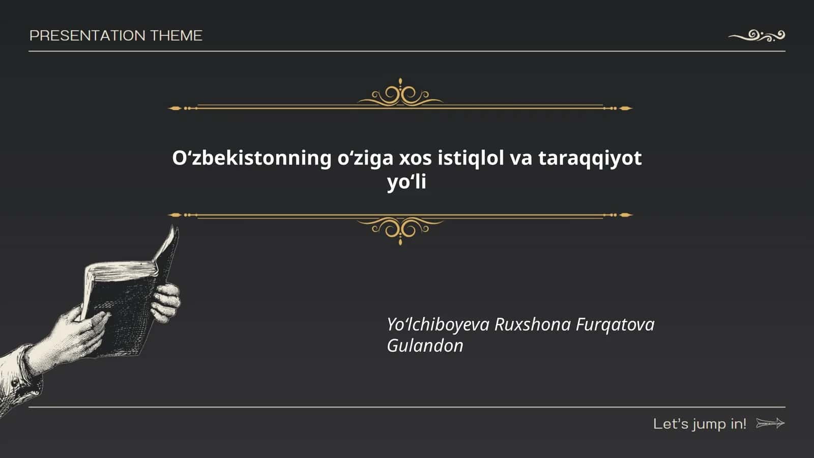 Oʻzbekistonning oʻziga xos istiqlol va taraqqiyot yoʻli 1