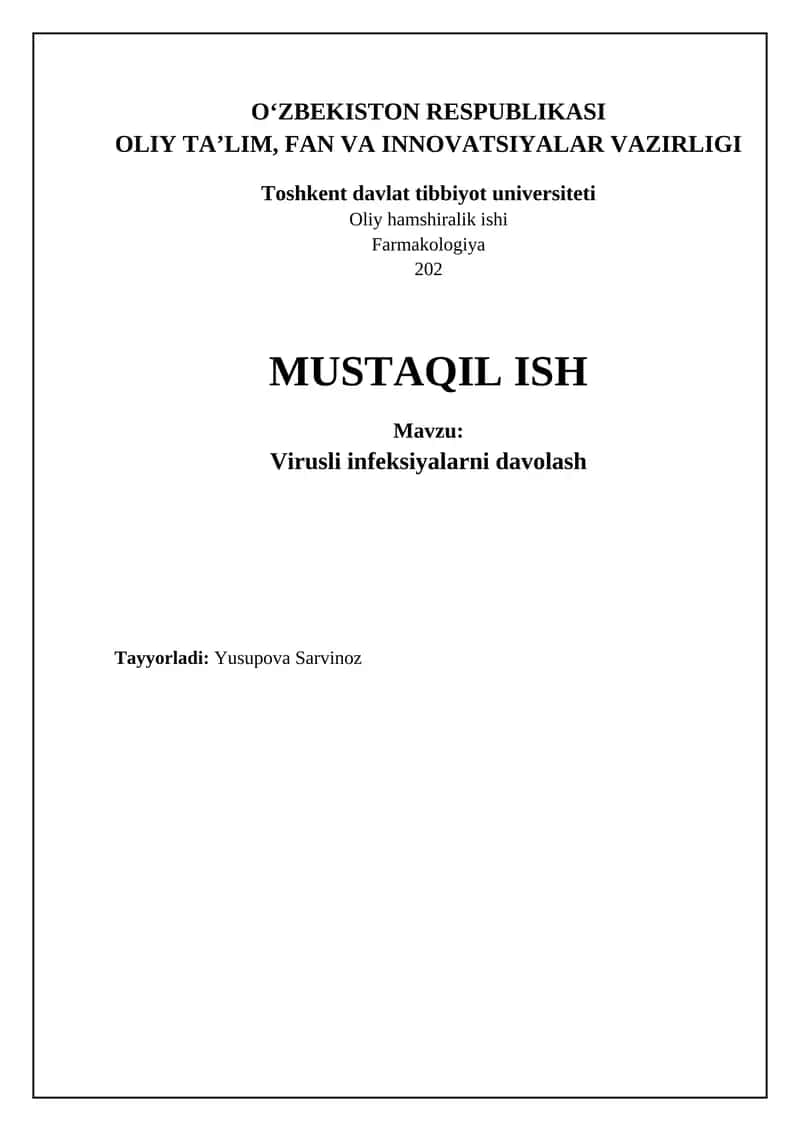 Virusli infeksiyalarni davolash 1
