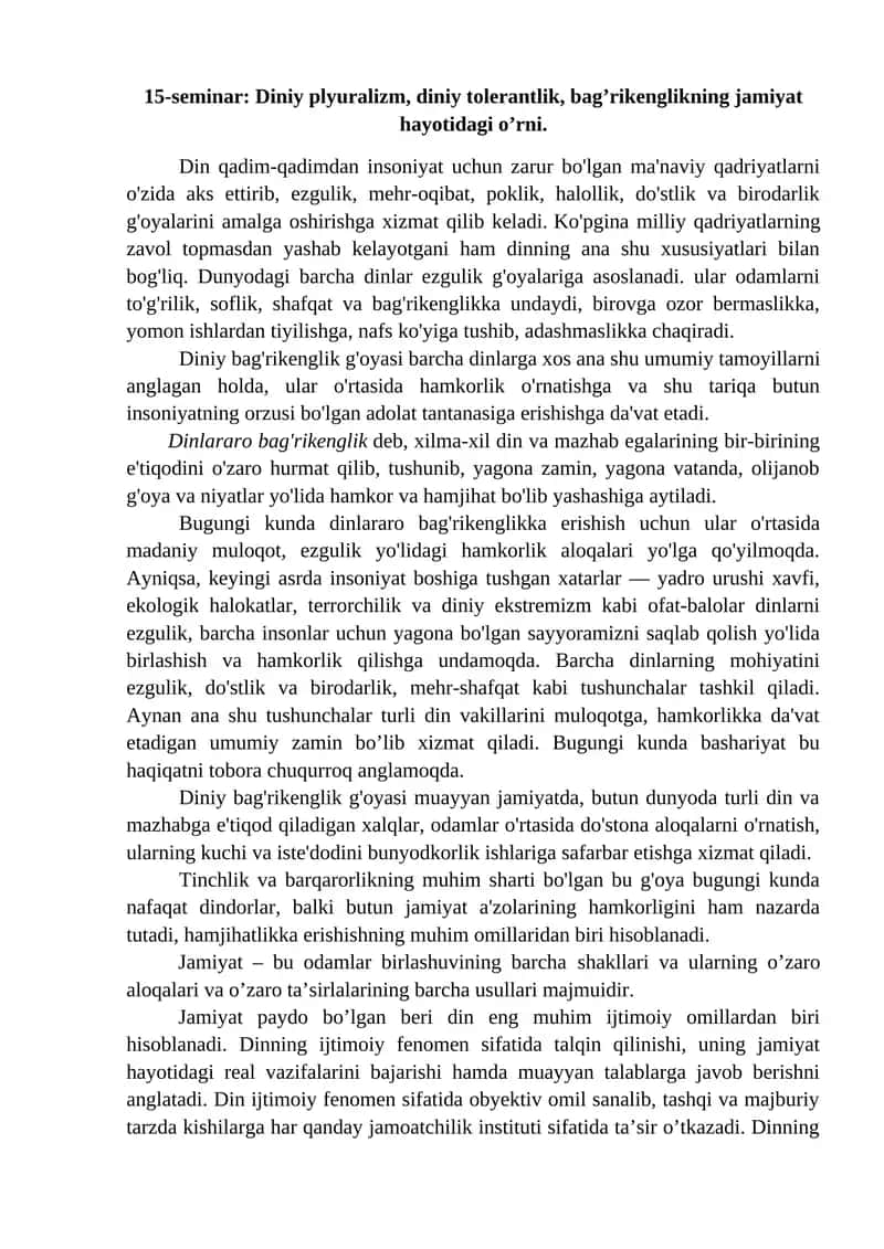 Diniy bag'rikenglik 1
