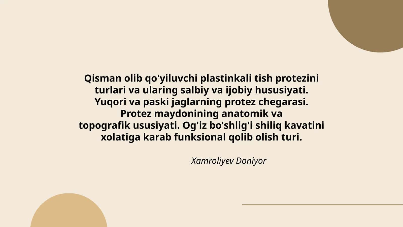 Plastinkali tish protezining turlari va hususiyatlari 1