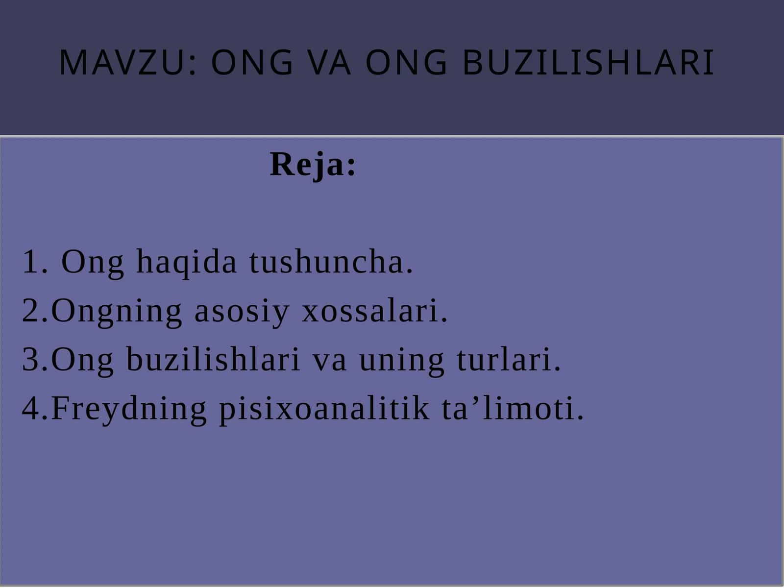 Ong va Ongbuzilishlari 1