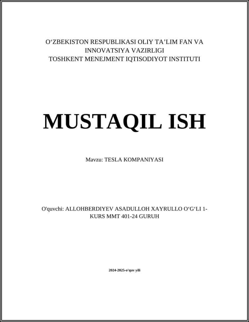 Tesla Kompaniyasi 1