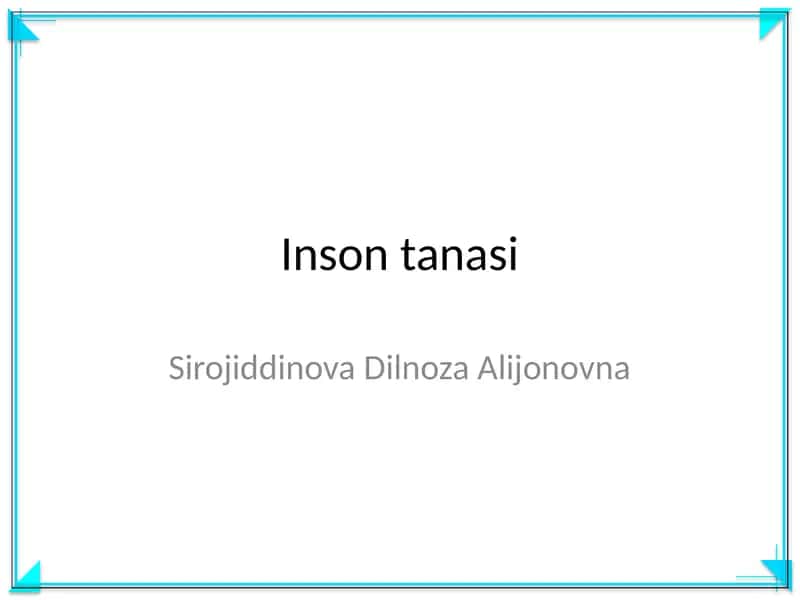 Inson tanasi 1