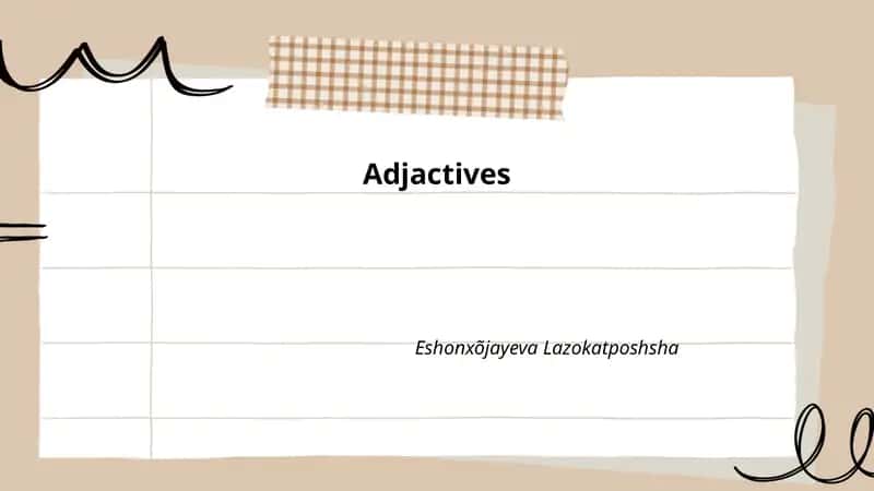 Adjactives 1