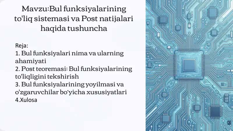 Bul funksiyalarini matematik asoslari 1
