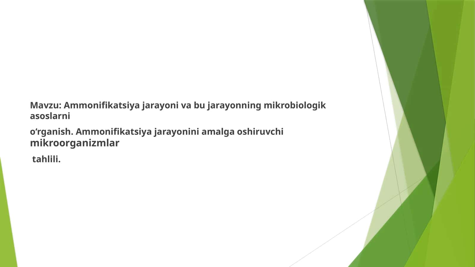 Ammonifikatsiya jarayoni 1