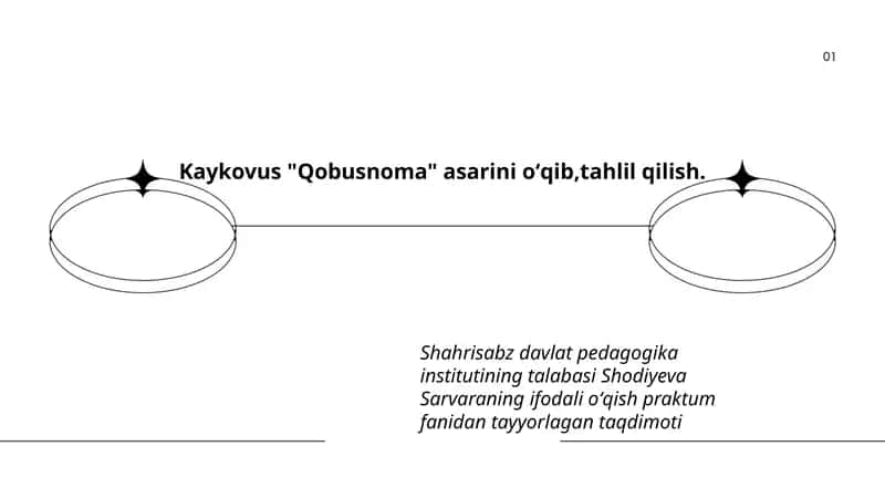 Kaykovus "Qobusnoma" asarini oʻqib,tahlil qilish. 1