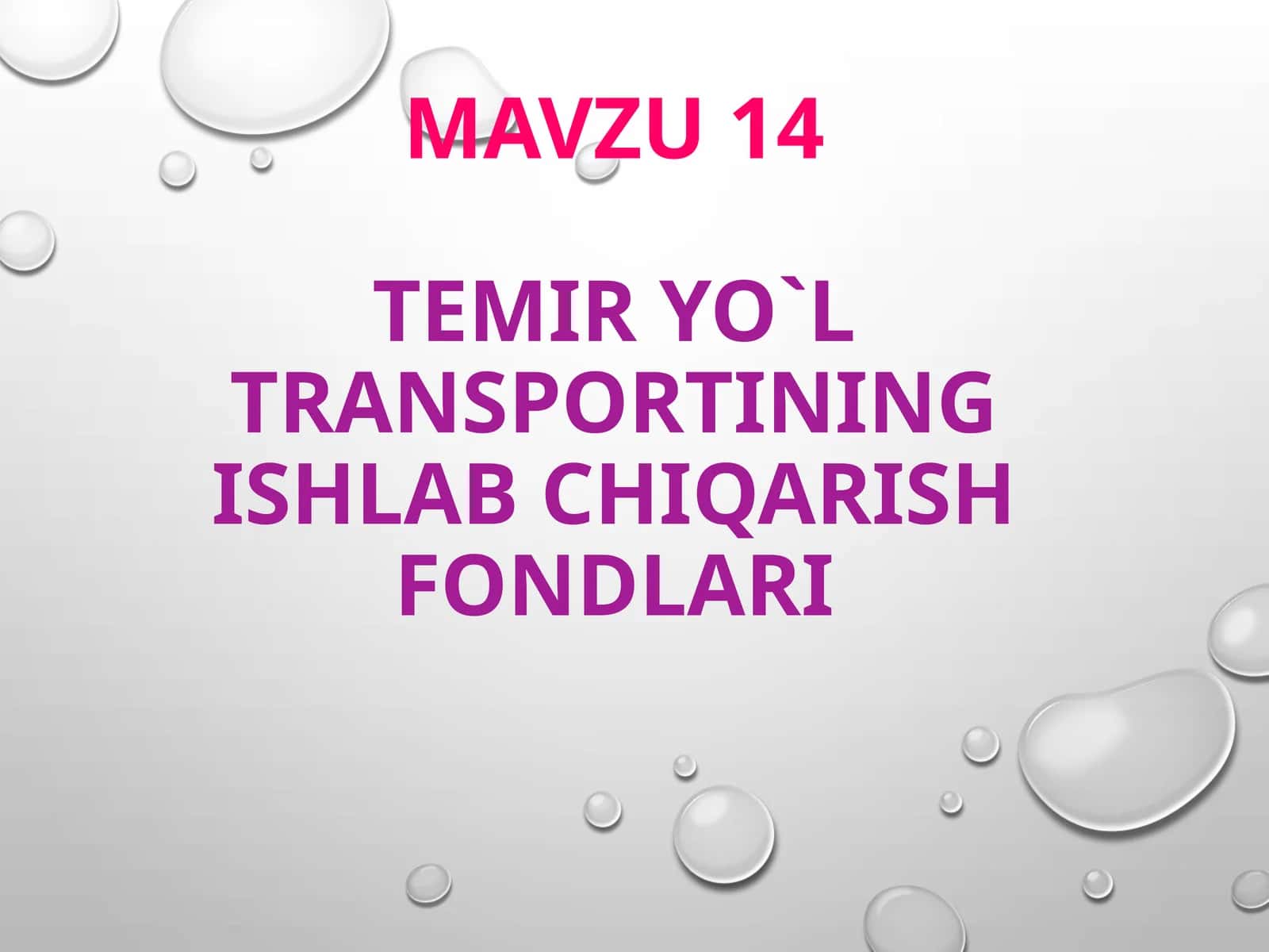 Tеmir yo`l trаnspоrtining ishlabchiqarishfondlari 1