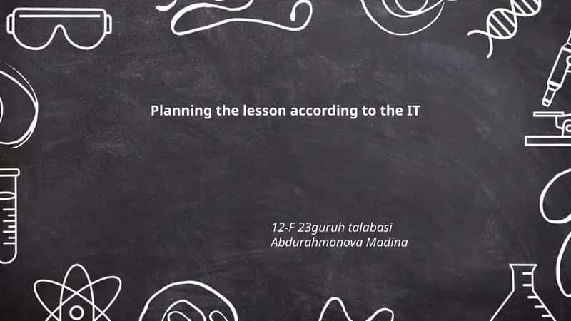 Planning the lesson according to the IT 1