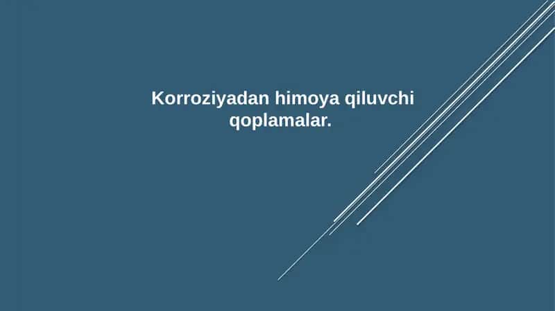 Korroziyadan himoya qiluvchi qoplamalar 1