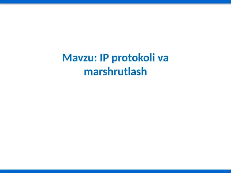 IP protokolivamarshrutlash 1