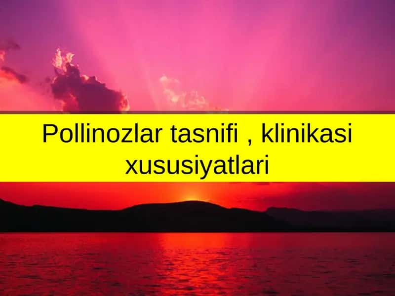 Pollinozlar tasnifi, klinikasi xususiyatlari 1