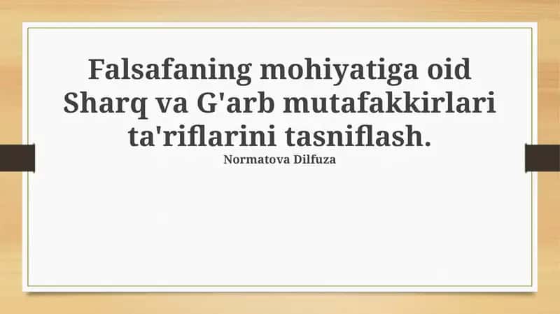 Falsafaning mohiyati 1