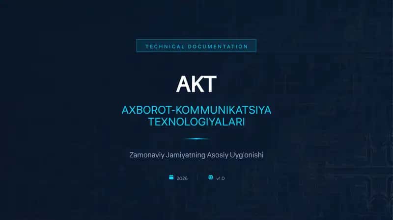 AXBOROT-KOMMUNIKATSIYA TEXNOLOGIYALARI 1