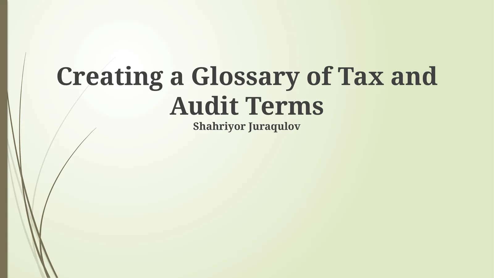 Tax & Audit Glossary 1