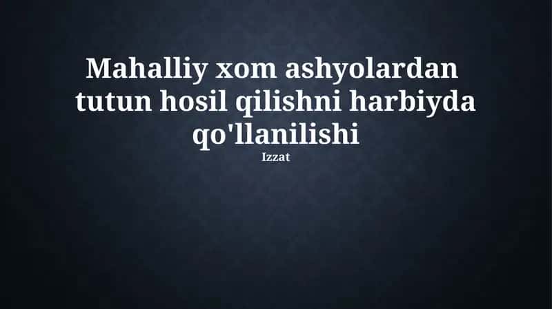 Xom ashyolar va portlovchi moddalar 1
