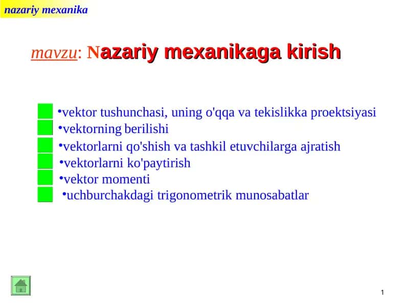 Nazariy mexanika 1