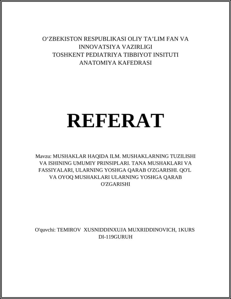 MUSHAKLAR HAQIDA ILM 1