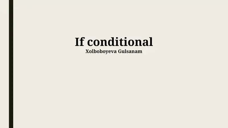 If conditional 1