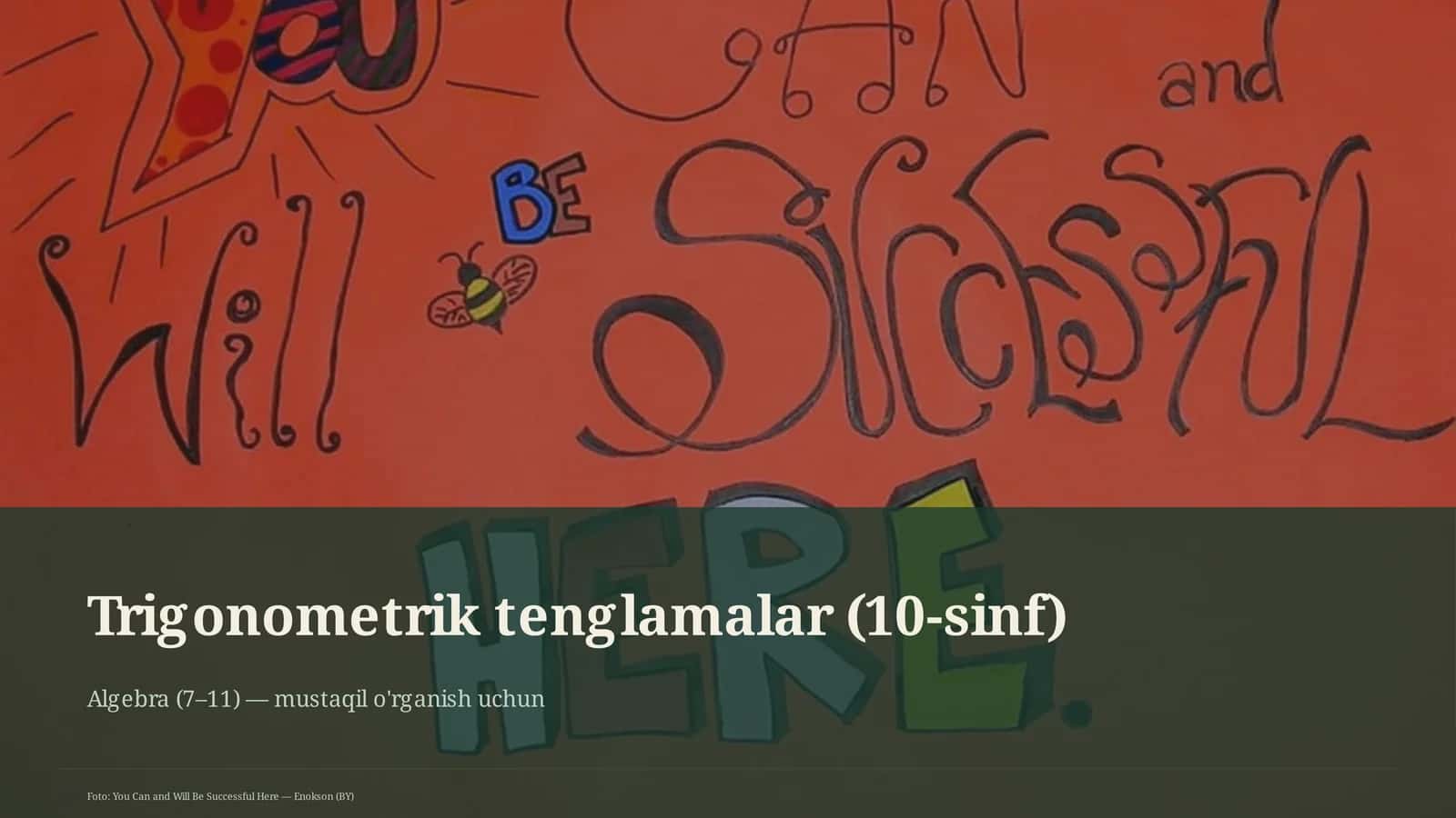 Trigonometrik tenglamalar (10-sinf) 1