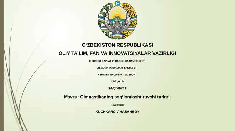 Gimnastikaning sog‘lomlashtiruvchi turlari 1