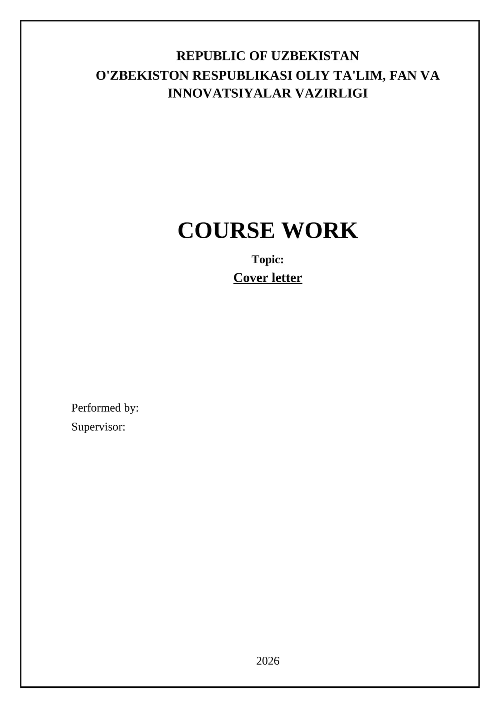 Cover letter course 1