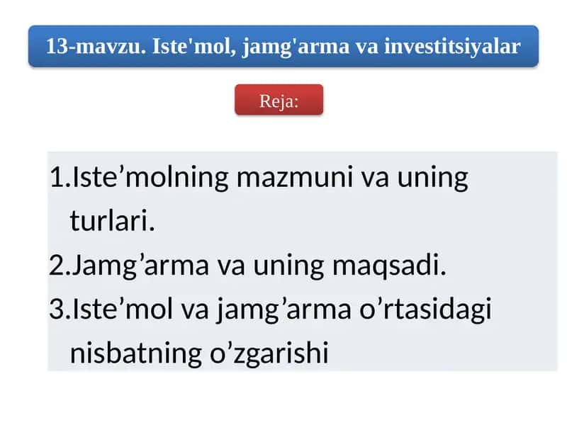 Iste’molning Mazmuni va uning Turlari 1