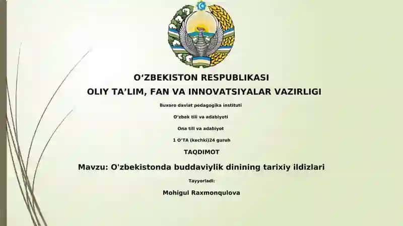 O'zbekistonda buddaviylik dinining tarixiy ildizlari