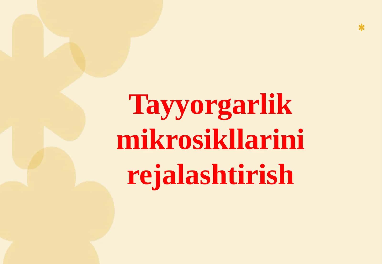 Tayyorgarlik mikrosikllarini rejalashtirish 1