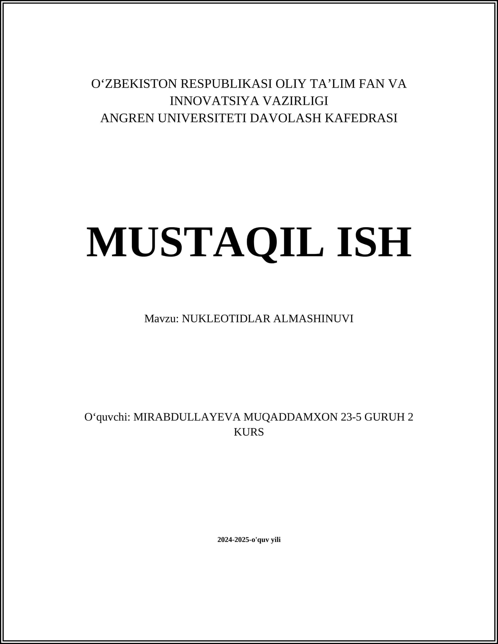 NUKLEOTIDLAR ALMASHINUVI 1