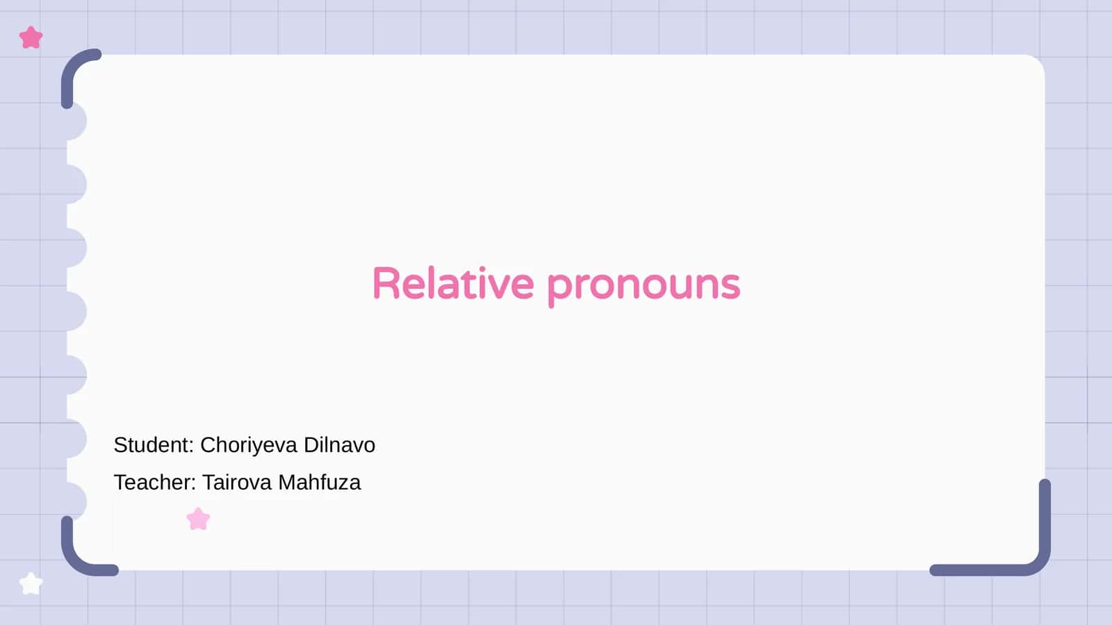 Relative pronouns 1
