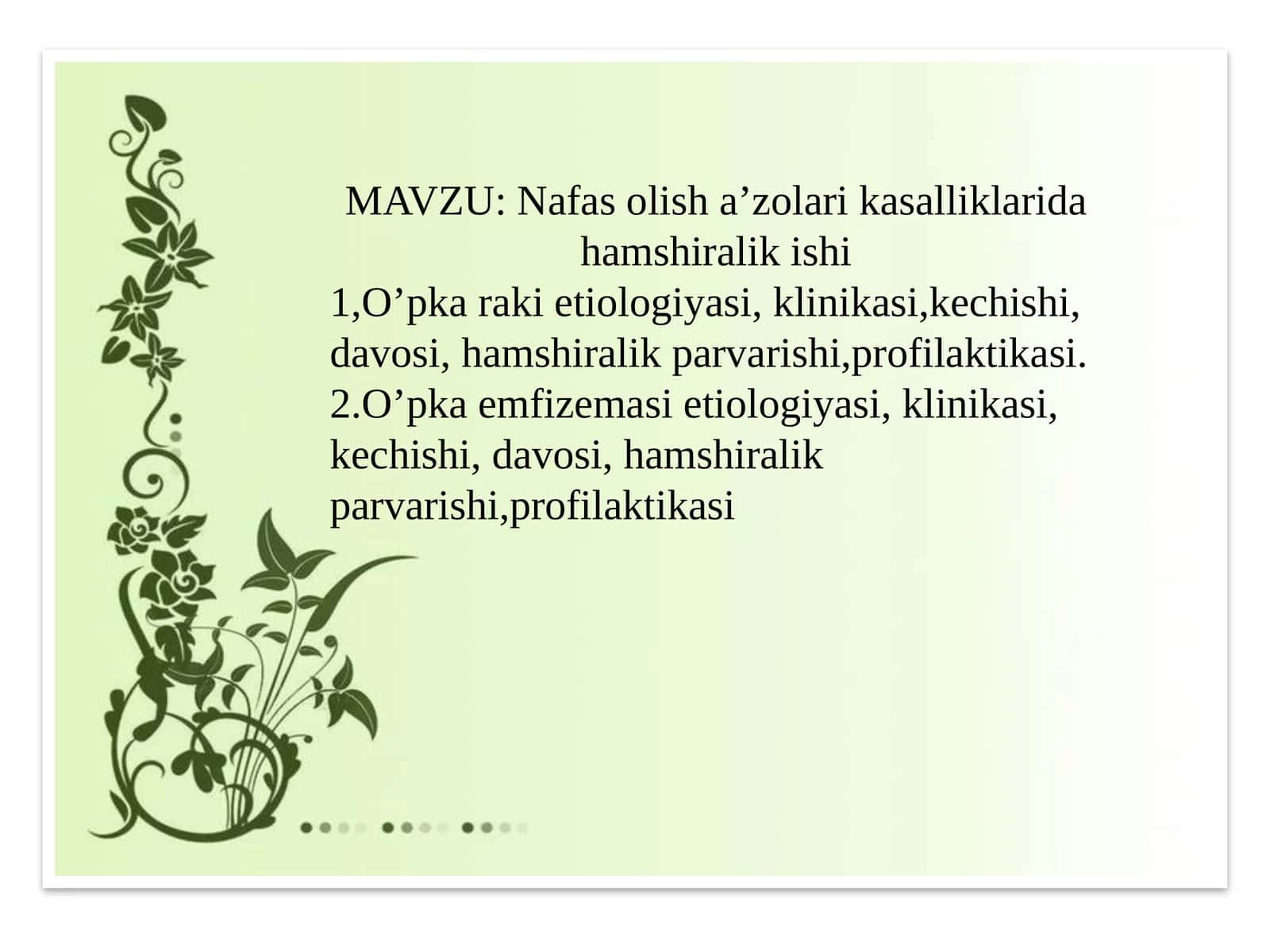 O'pkaraki kasalliklari va ularni davolash 1