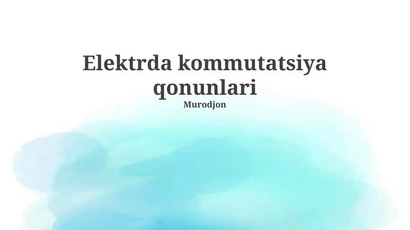 Elektrda kommutatsiya qonunlari 1