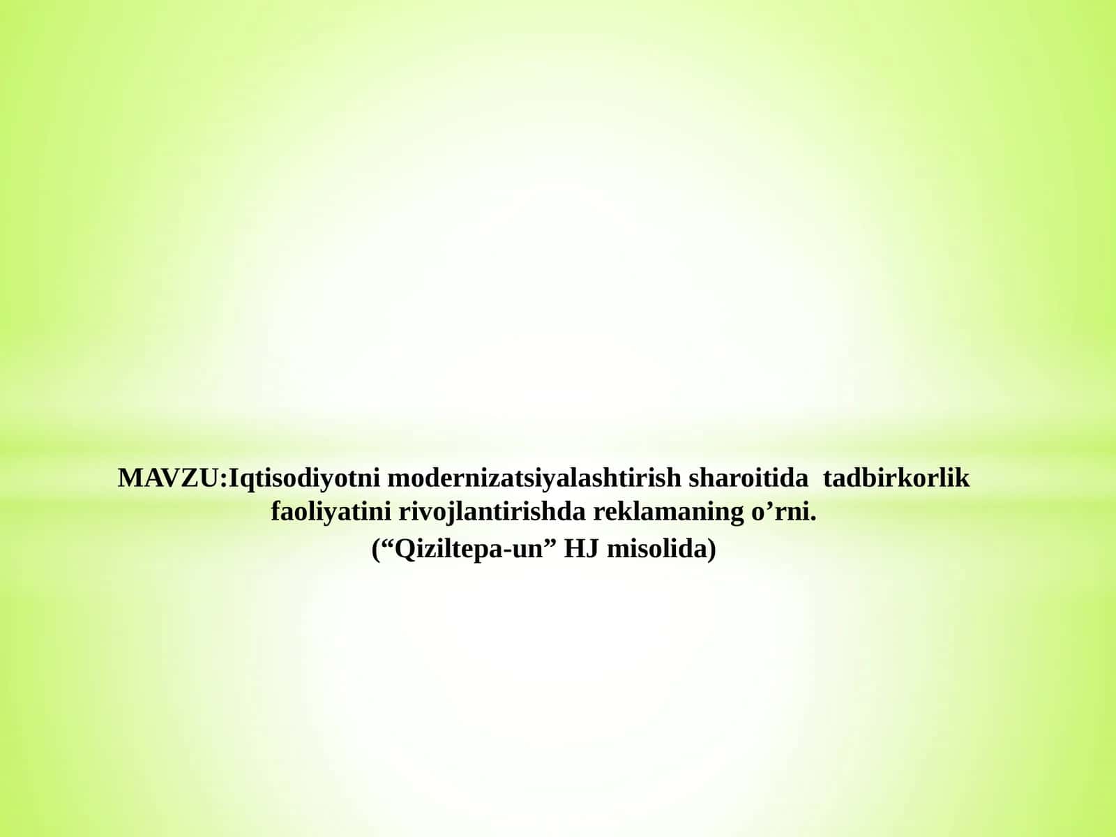 Modernizatsiyalash 1