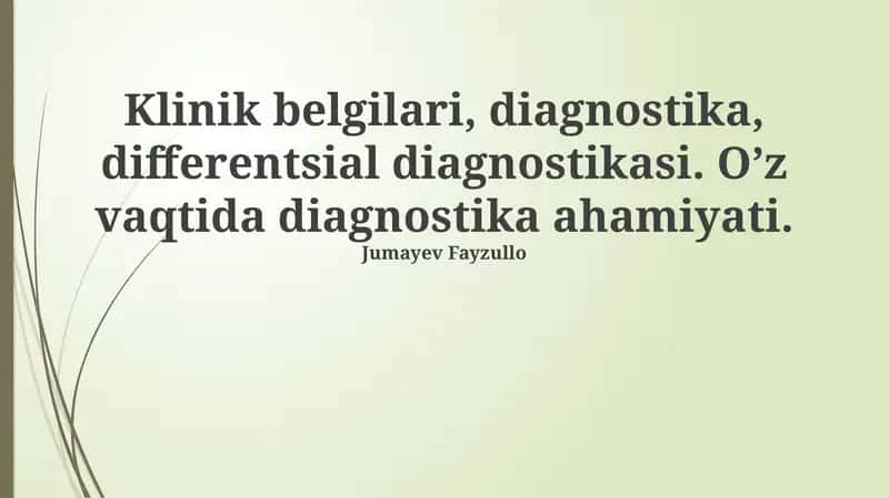 Klinik belgilari va tashxis 1