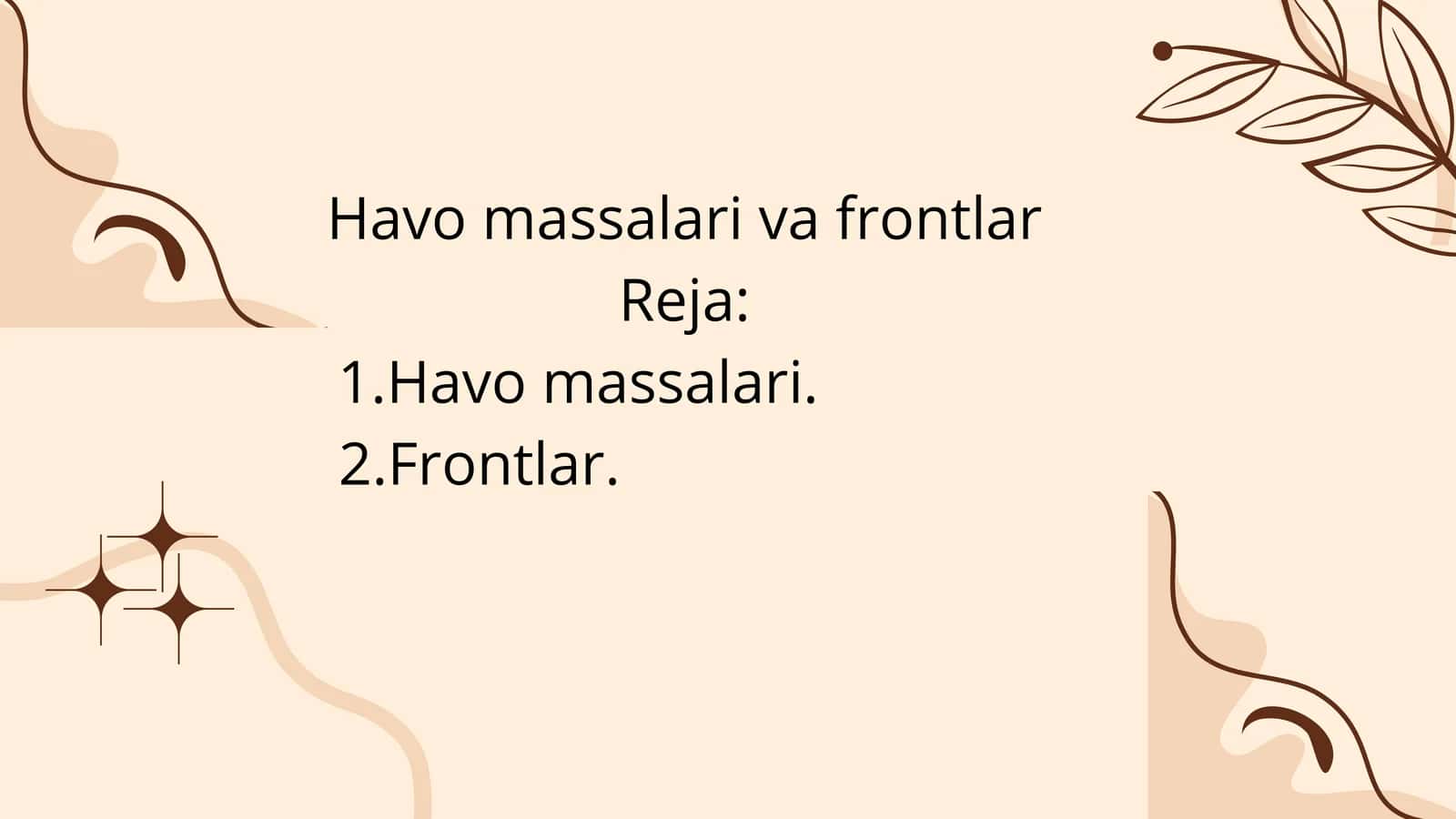 Havo massalari va frontlar 1