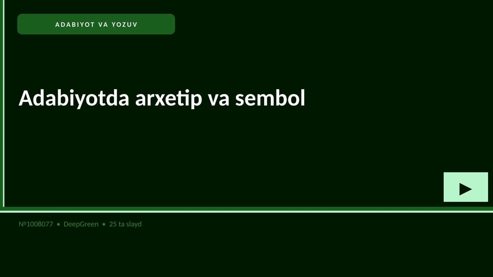 Adabiyotda arxetip va sembol 1