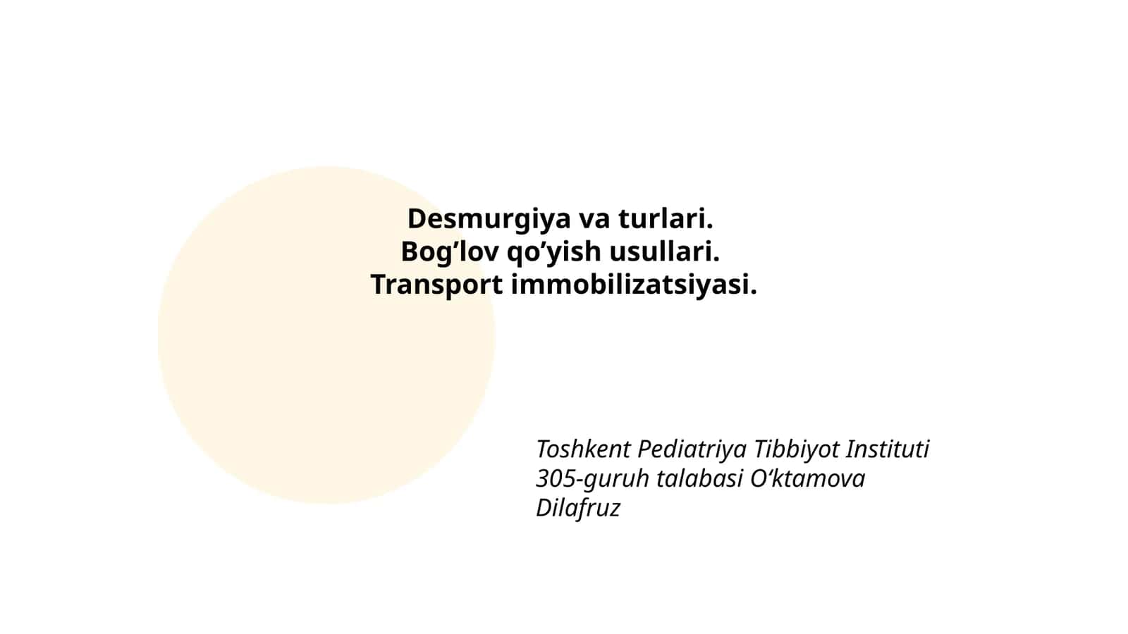 Desmurgiya va turlari 1