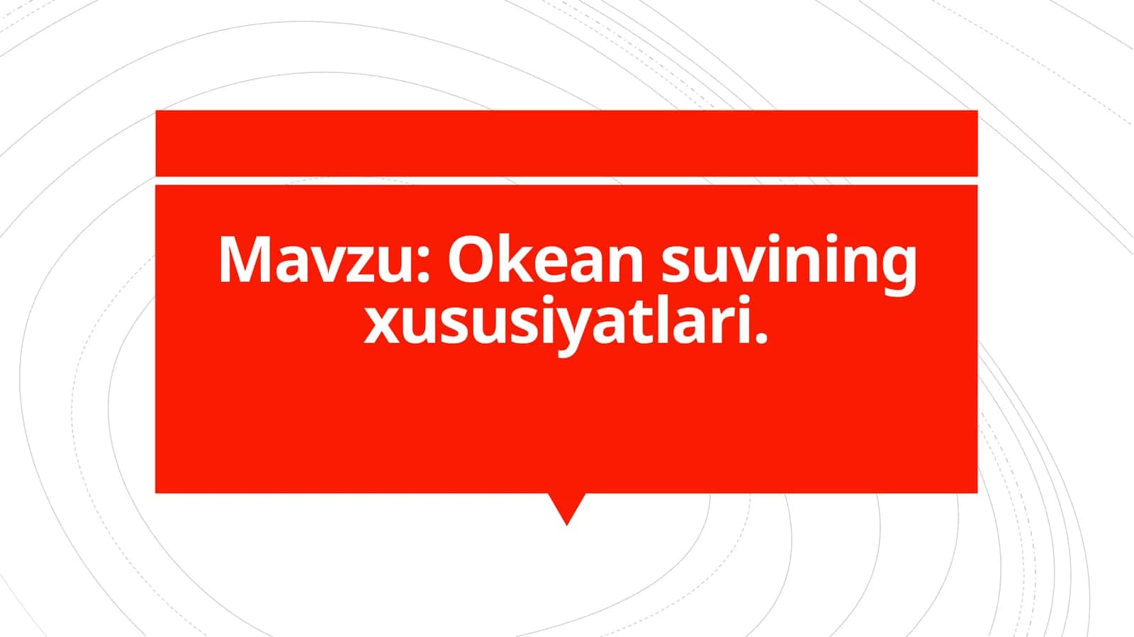Okean suvining xususiyatlari 1