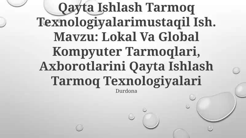 Mahalliy tarmoqlar (LAN) 1