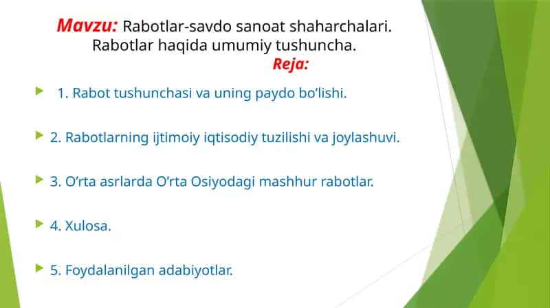 Rabotlar-savdo sanoat shaharchalari. Rabotlar haqida umumiy tushuncha 1