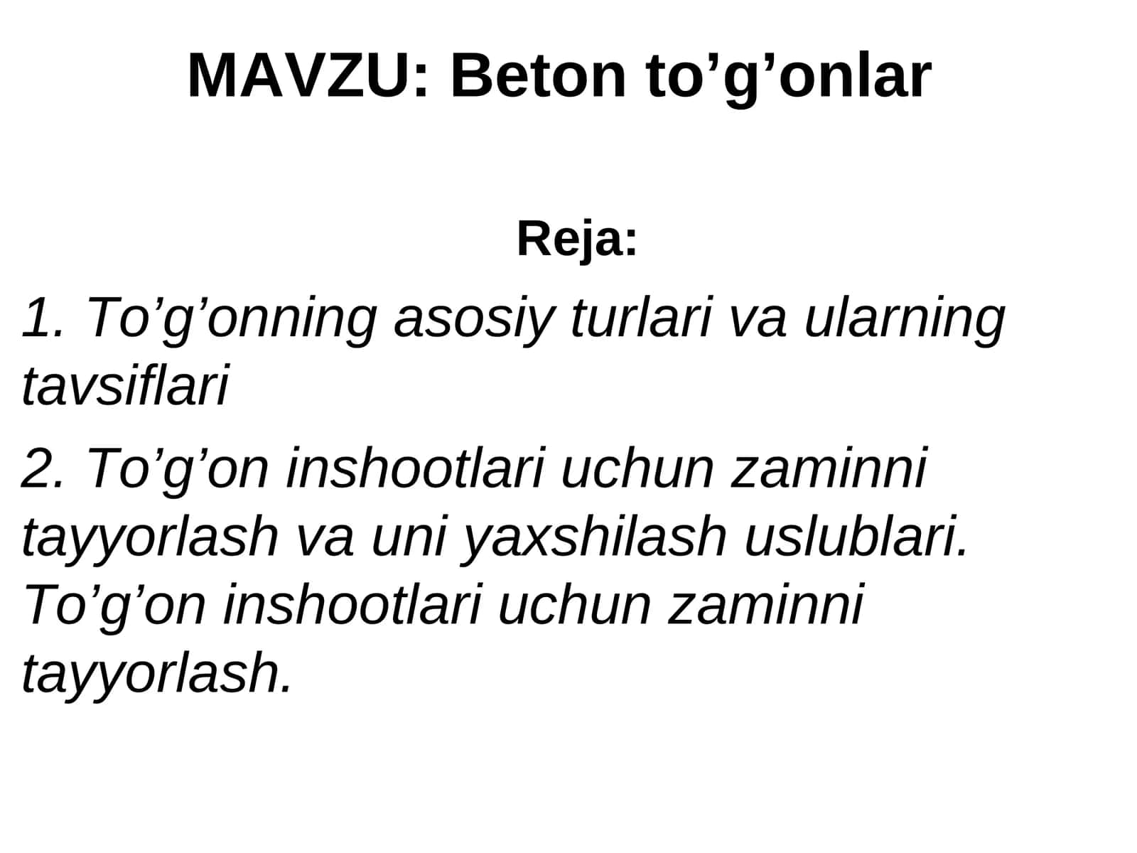 Beton to’g’onlar 1