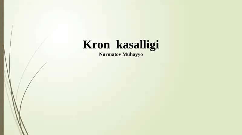 Kron kasalligi 1