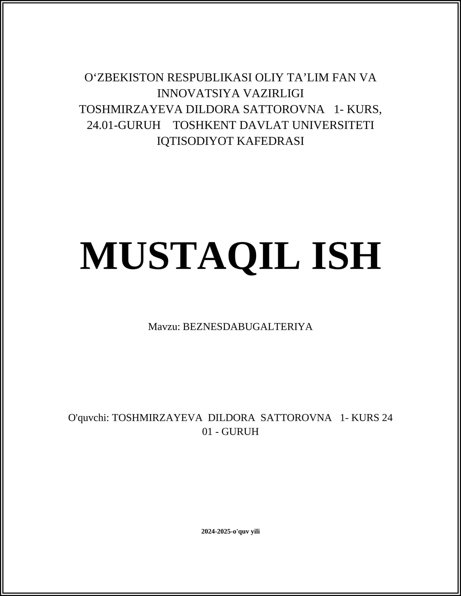 BEZNESDABUGALTERIYA 1