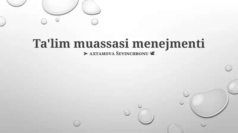 Ta'lim muassasi menejmenti 1