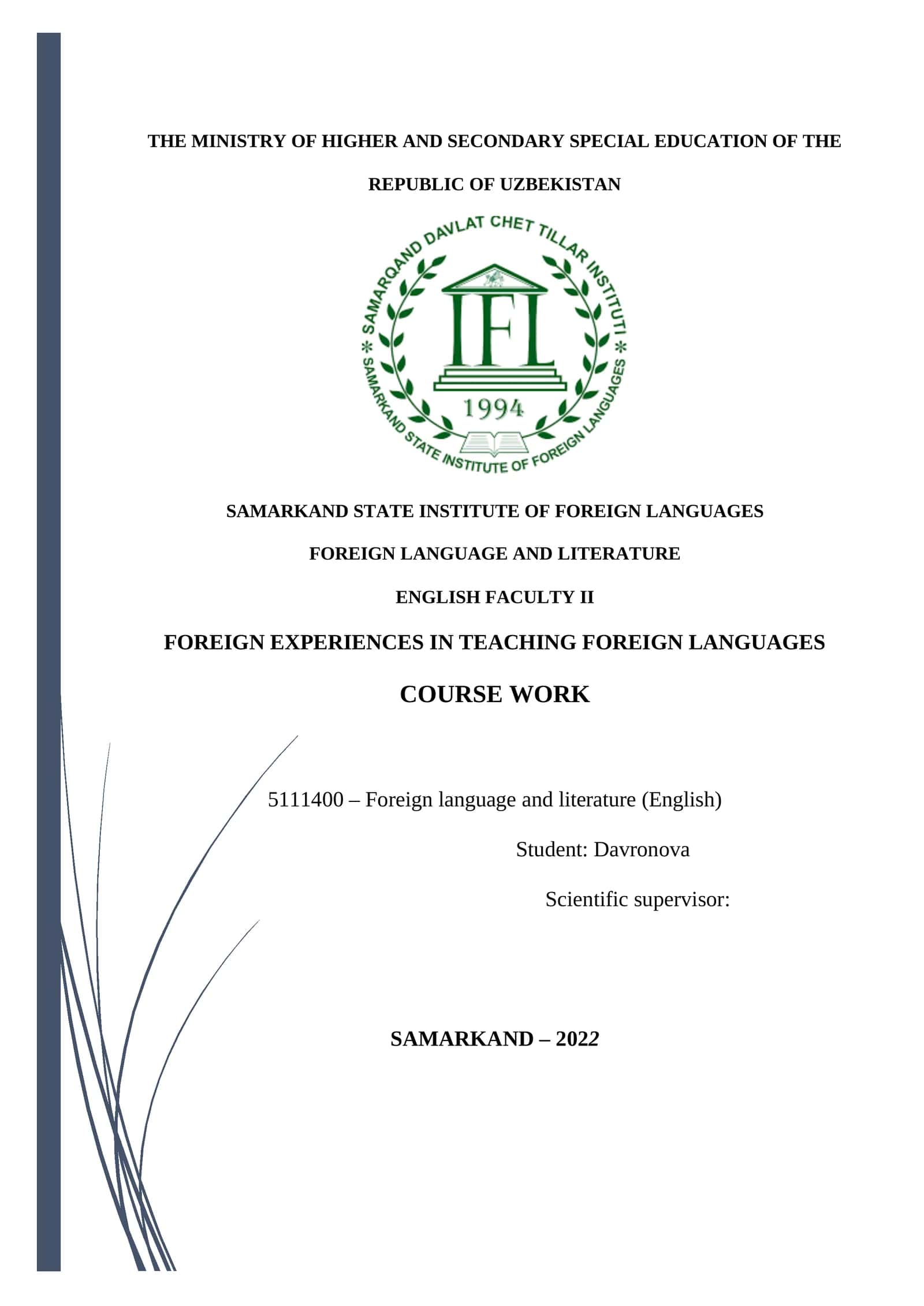 FOREIGN EXPERIENCES IN TEACHING FOREIGN LANGUAGES 1