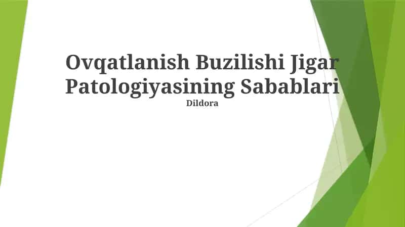 Ovqatlanish Buzilishi Jigar Patologiyasining Sabablari 1