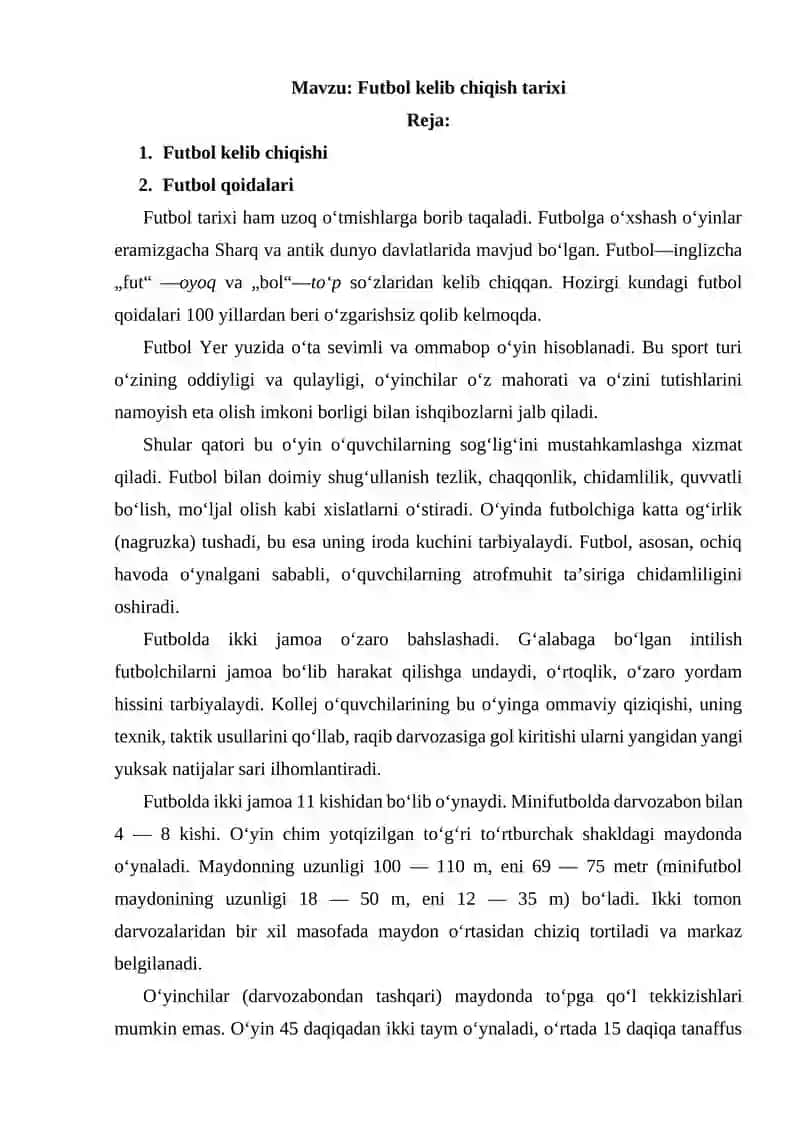 Futbol kelib chiqish tarixi