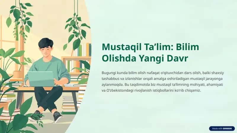 Mustaqil taʼlim bilim olishda yangi davr 1