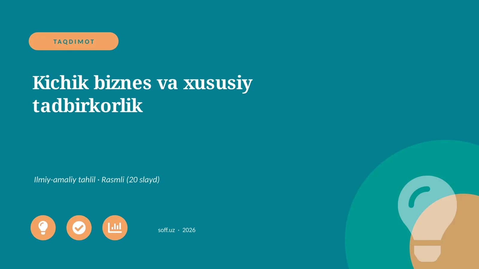 Kichik biznes va xususiy tadbirkorlik 1